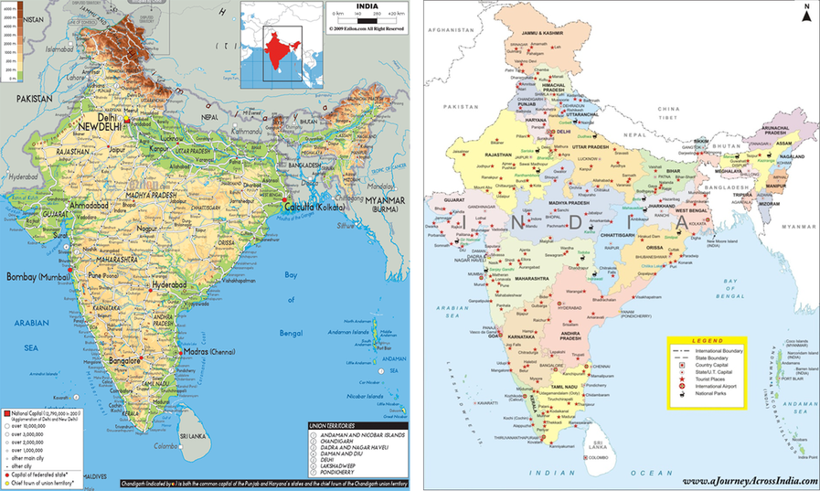 India Immagini Cartina