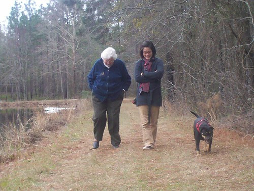 grandmom, joanna and g.g at the pond