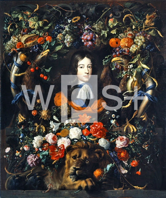 Heem Jan Davidz オレンジ公ウィリアム三世の肖像と花と果物の花飾り 美術 Wps ワールド フォト サービス