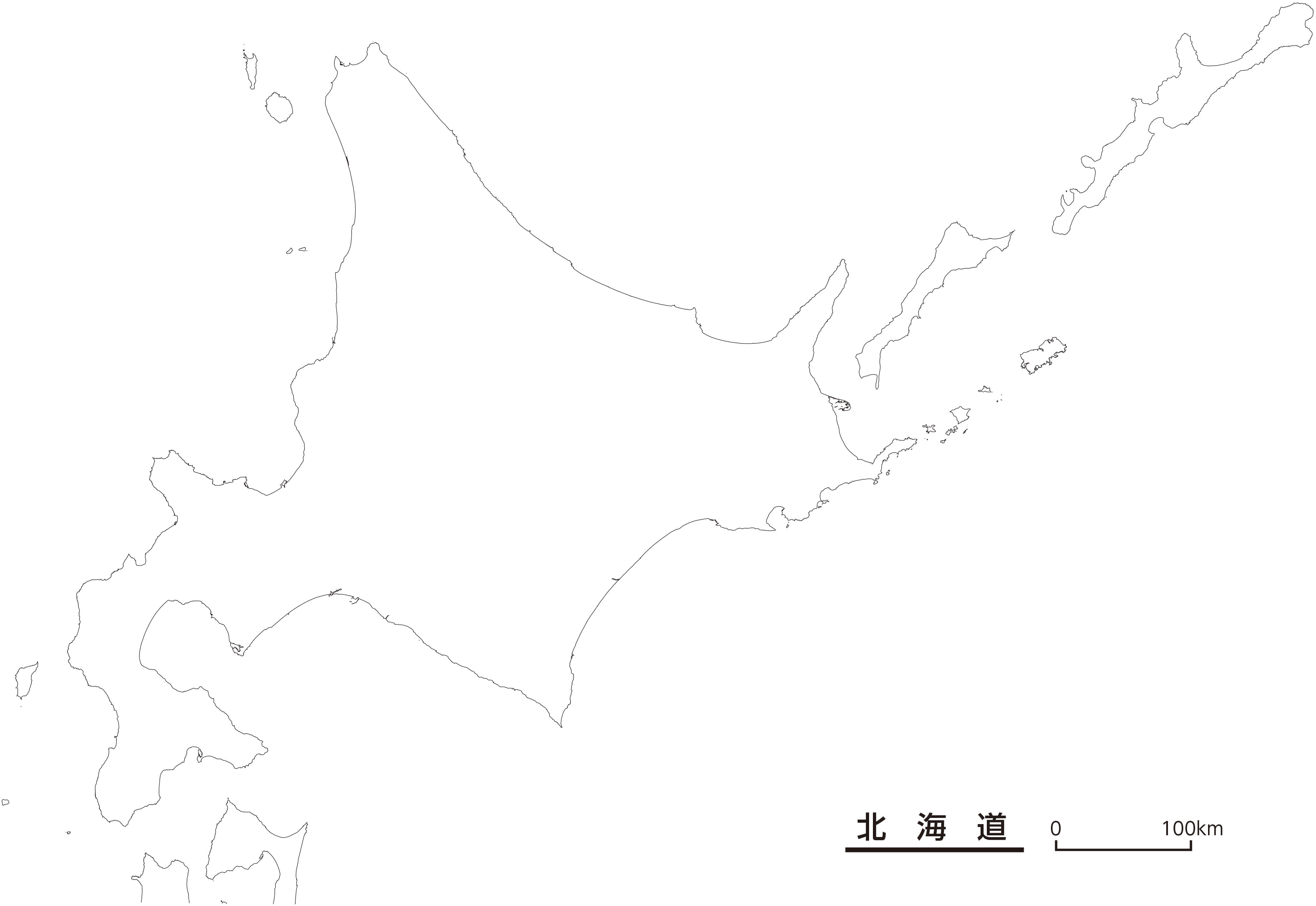 北海道 日本白地図 高精細 版 ライブラリ 無料地図素材 平凡社地図出版