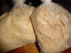 chickpea flour and roasted seasme seeds
