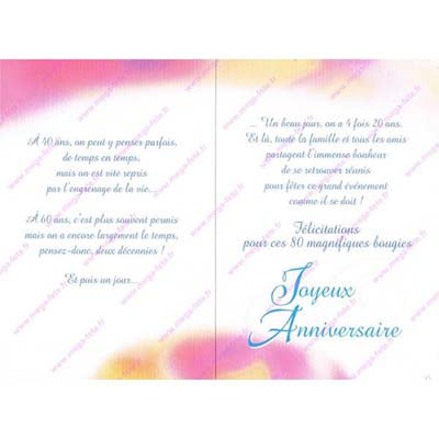 Carte Anniversaire 80 Ans