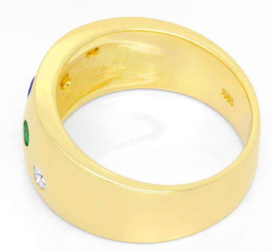 Foto 3, BRILLANT-BANDRING, RUBIN SAFIR SMARAGD, GELBGOLD LUXUS!, S6902