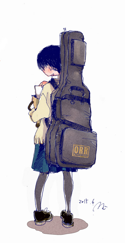 大荷物女子 ギターケースの女の子 イラストエッセイ 2 日刊オレラ