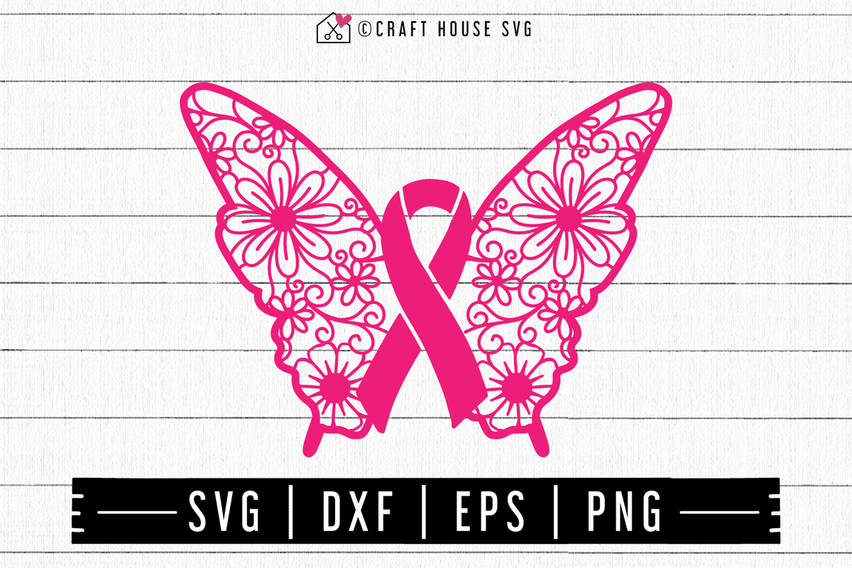 Download FREE Awareness ribbon butterfly mandala SVG - Craft House SVG