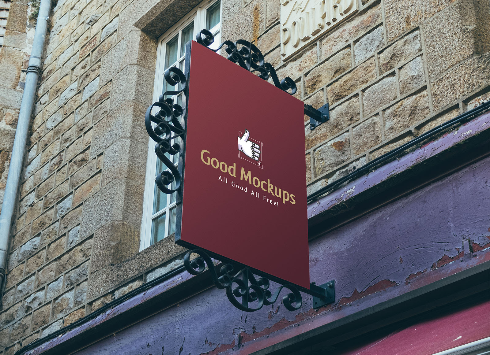Download 3 Free Wall Mounted Sign PSD Mockups - Good Mockups