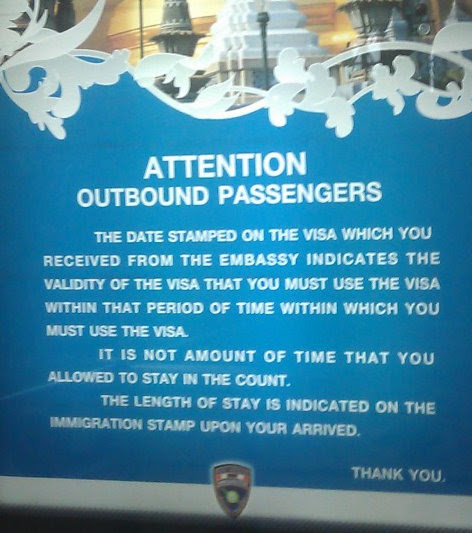 Thailand Engrish Visa Instructions