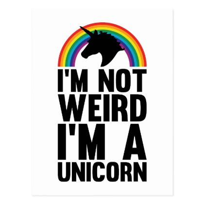 Weird Unicorn Postcard