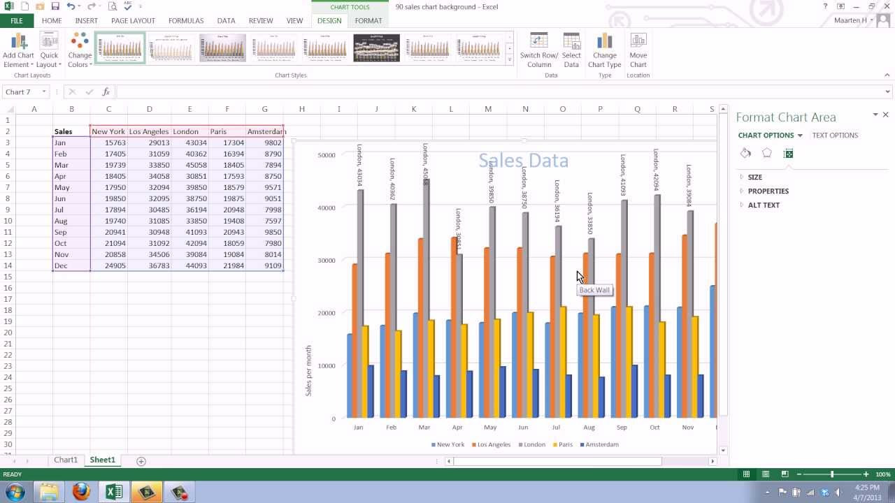How to Add Data Labels to your Excel Chart in Excel 2013 - YouTube