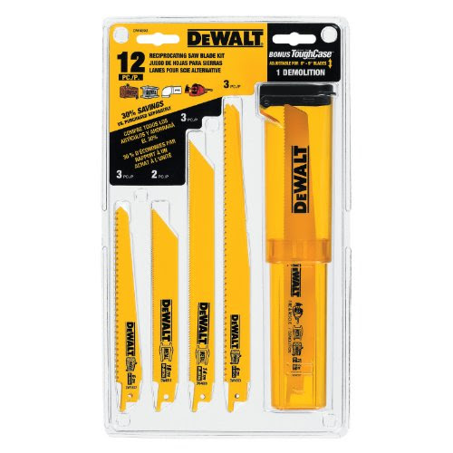 Christmas DEWALT DW4892 12-Piece Reciprocating Saw Blade Set with Case Deals