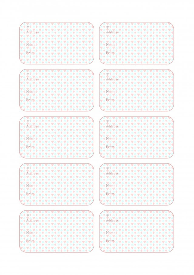 宛名ラベル トランプマーク 無料の雛形 書式 テンプレート 書き方 ひな形の知りたい