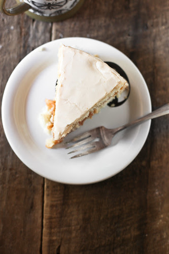caramel cake with apple filling