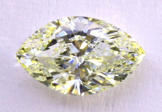 Originalfoto DIAMANT ZITRONE LUPENREIN NAVETTE MARQUISE