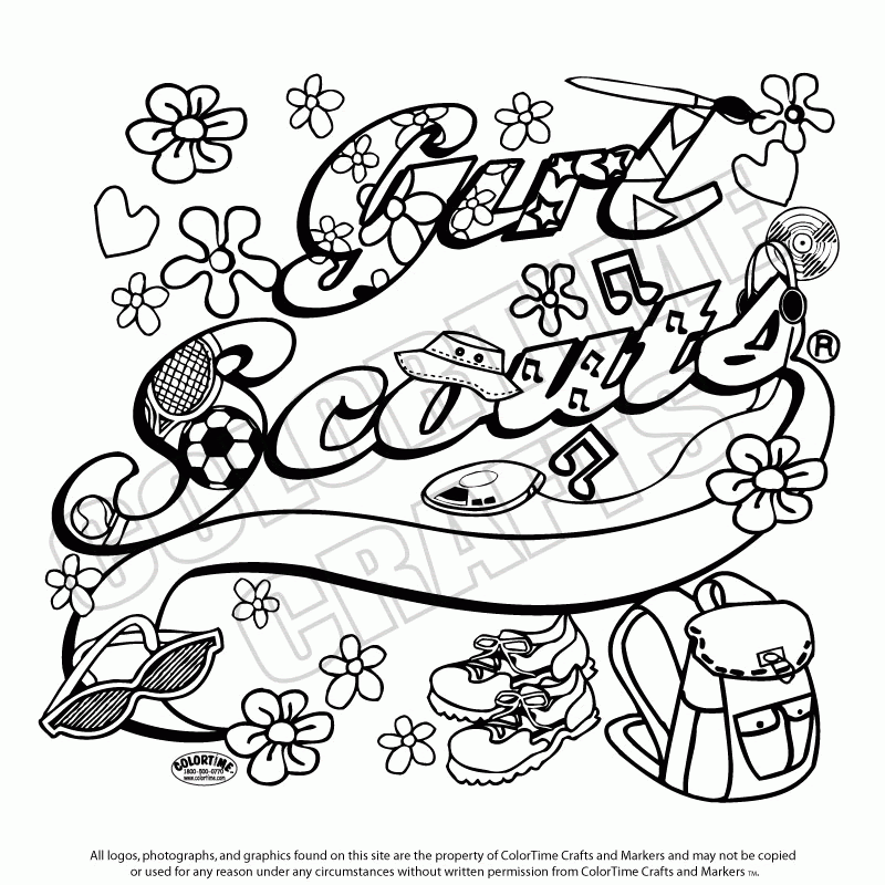 Girl Scouts Coloring Pages Clip Art Library