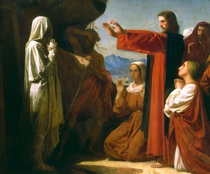 detail of the painting 'The Raising of Lazarus'; by Léon Bonnat, 1857; swiped from Wikimedia Commons
