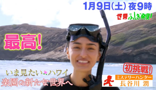 21年初めての 世界ふしぎ発見 は楽園の新世界 ハワイふしぎ発見 長谷川潤が楽園の今に迫る 1 9 土 Tbs系列で放送 Realhawaii リアルハワイ のwat S New ハワイ