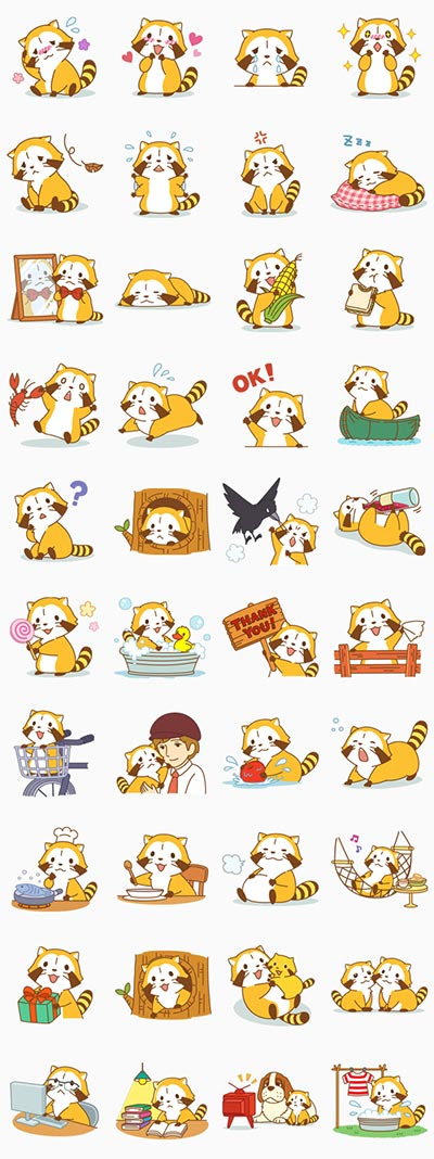 Line スタンプ あらいぐまラスカル スタンプサンプル画像 アプリ学園