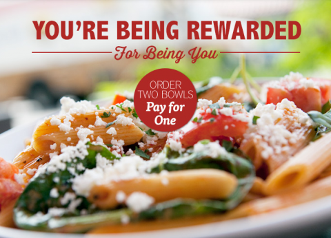 Noodles & Company EClub Members: Possible Buy One, Get One FREE Bowls Coupon!
