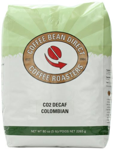 Coffee Bean Direct Co2 Decaf Colombian, Whole Bean Coffee, 5-Pound Bag Coffee Bean Direct Co2 Decaf Colombian, Whole Bean Coffee, 5-Pound Bag