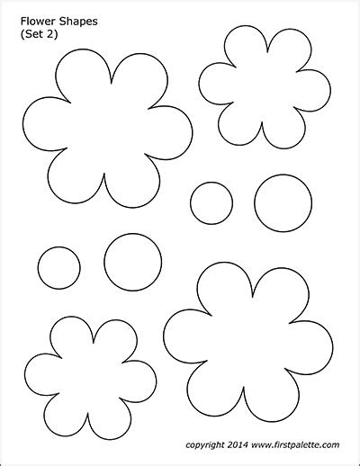  flower shapes free printable templates coloring pages