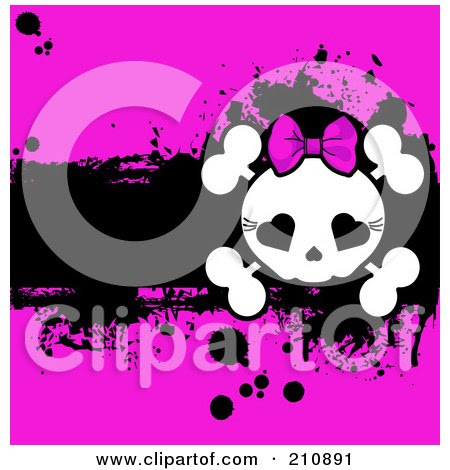 Cute Desktop Backgrounds on Royalty Free  Rf  Clipart Illustration Of A Cute Girly Skull And Cross