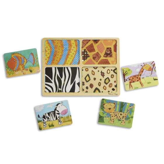 Melissa Doug Natural Play Wooden Puzzle Animal Patterns 2y Bambinijo