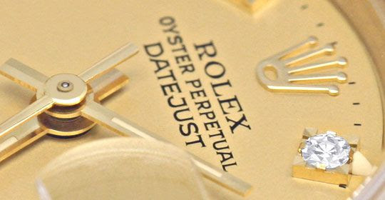 Originalfoto ROLEX DATEJUST DAMENUHR GOLD DIAMANTZIFFERBLATT
