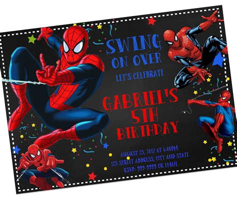 Editable spiderman birthday invitation template, printable birthday card party invitation, digital kids party invite template, . instant download spiderman invitation spiderman birthday etsy