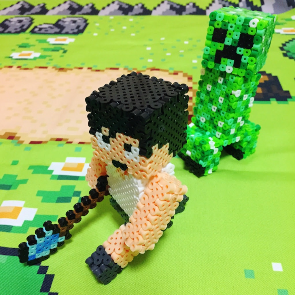 マインクラフトつくってみた アイロンビーズでつくろう 剣 クワ 斧 シャベル ツルハシの図案 ぬんゲームズ マイクラを作ってあそぼう