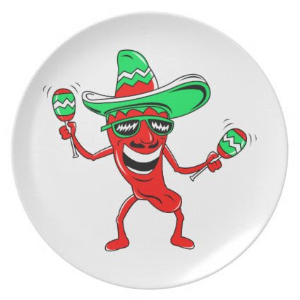 Pepper maracas sombrero sunglasses.png party plate