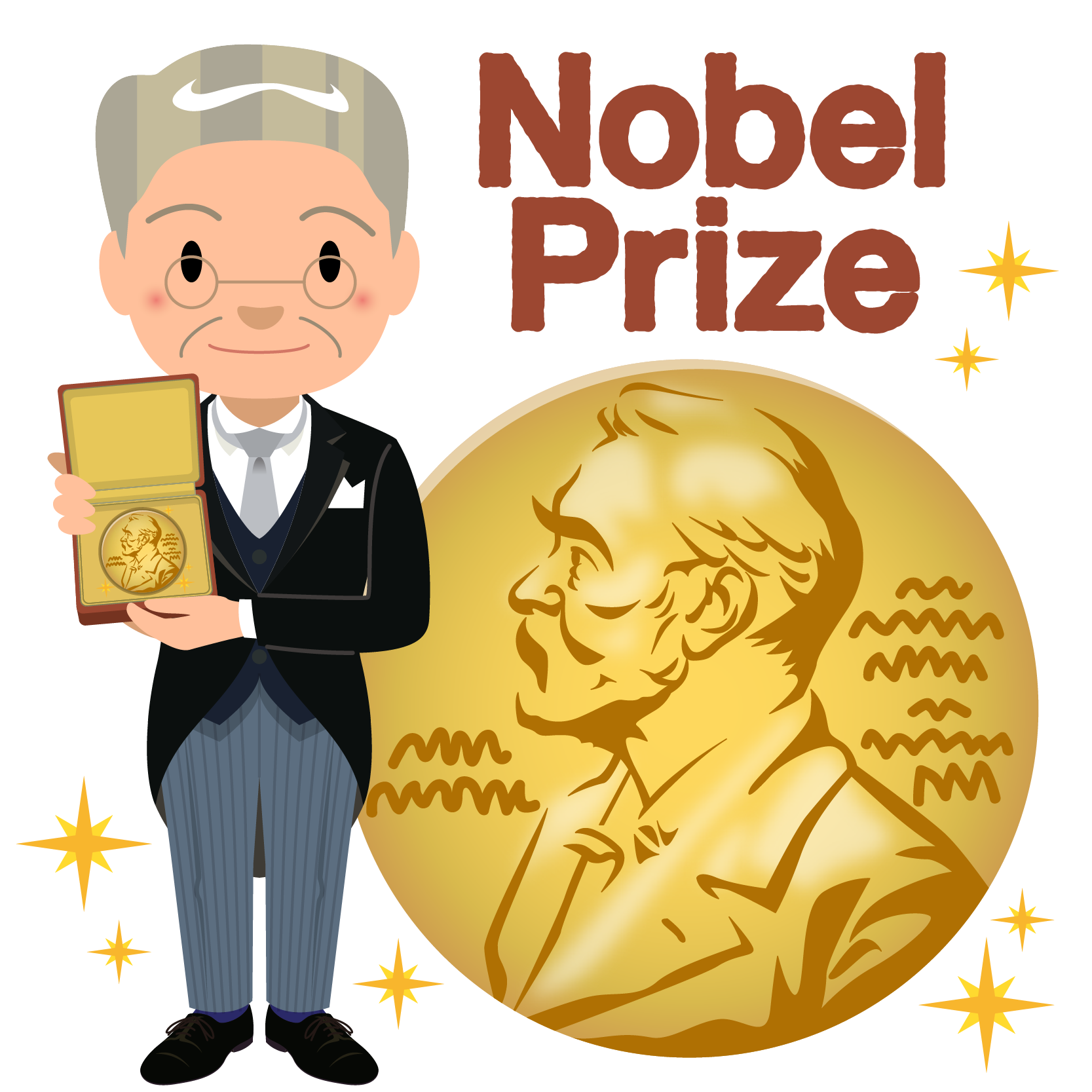 商用フリー 無料イラスト 表彰 燕尾服 男性c ノーベル賞 メダル大 Nobelprize 商用ok フリー素材集 ナイスなイラスト