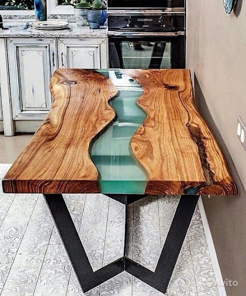 making table with epoxy