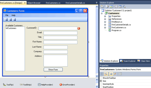Windows Forms With C Using Visual Studio 10 Tutorial