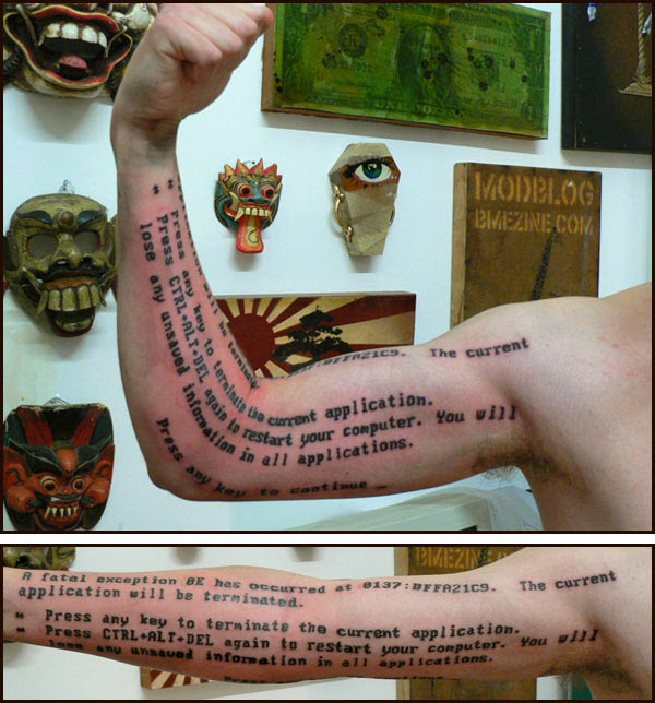  robot which crashed and tattooed 