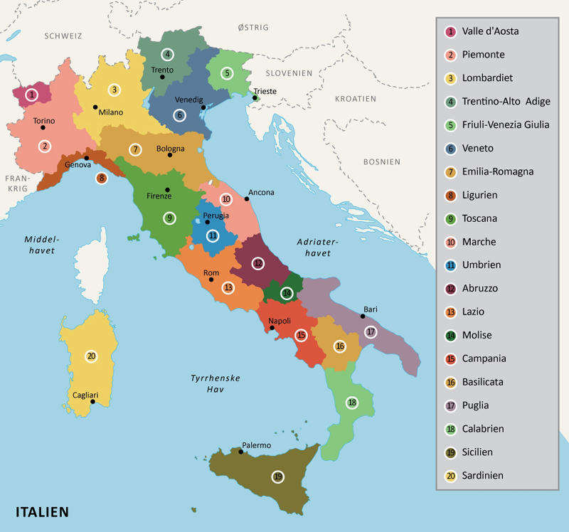 Regioner I Italien Kort Regioner I Italien Kort | stoffeerderijrozendal Regioner I Italien Kort