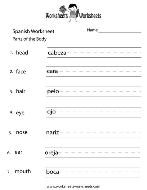  3rd grade spanish worksheet worksheets are a very important part of