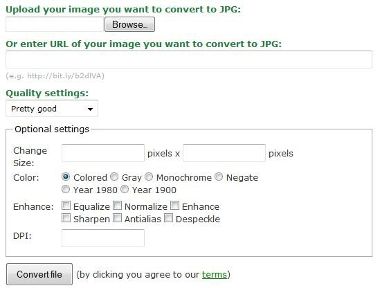 Convert File Settings