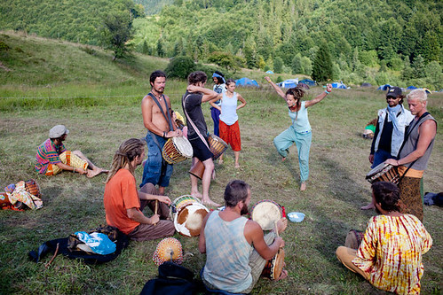Djembe dance on Rainbow gathering 