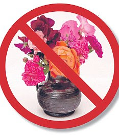No flowers: Many gifts usually brought to cheer up hospital patients are now deemed an infection risk