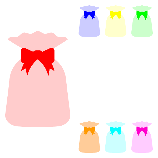 縁無しでかわいいプレゼント袋の無料イラスト 商用フリー オイデ43