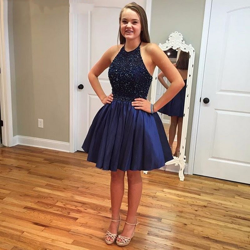 New Arrival Navy Blue Prom Dresses Short Prom Dress2019 New Arrival Navy Blue Prom Dresses Short Prom Dress2019