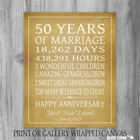 Golden Anniversary Gift Grandparents 50th Anniversary Gift  