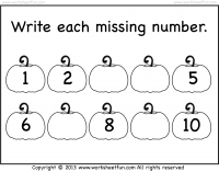 Missing Numbers – 1-10 – Worksheet / FREE Printable ...