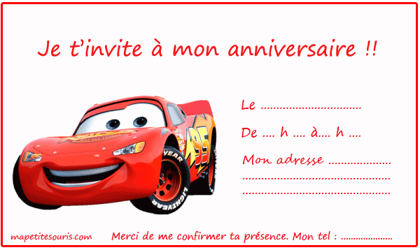 Carte D Invitation Pour Anniversaire Enfant