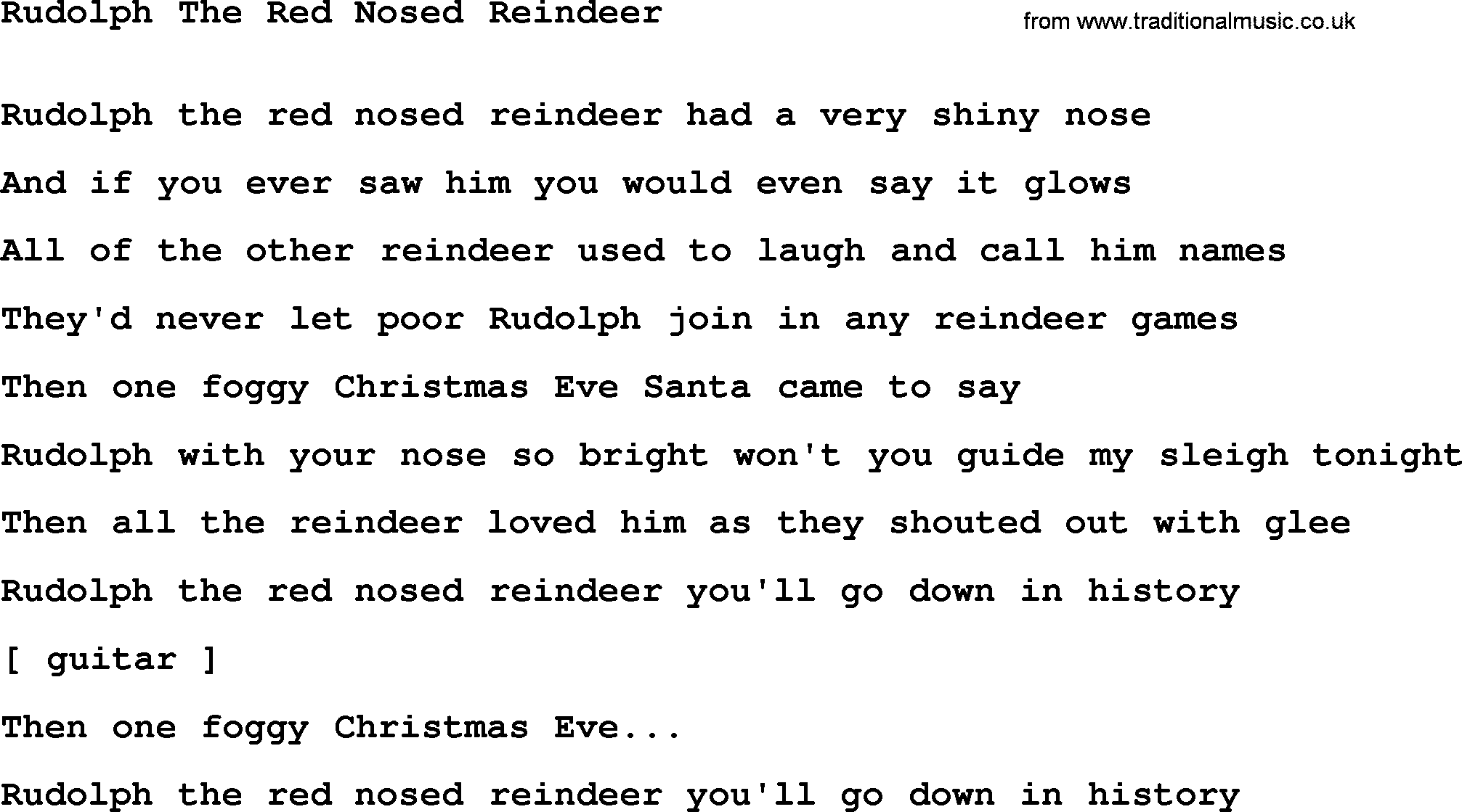 Willie Nelson Song Rudolph The Red Nosed Reindeer Lyrics