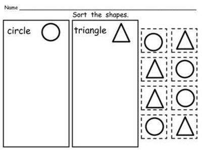 Various sorting or classifying worksheets including cut, sort and paste activities, sorting by property (size, shape, color.) and sorting and counting. 7 best images of sorting shapes worksheets for kindergarten 2d 3d