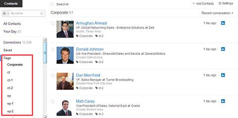 linkedin contacts