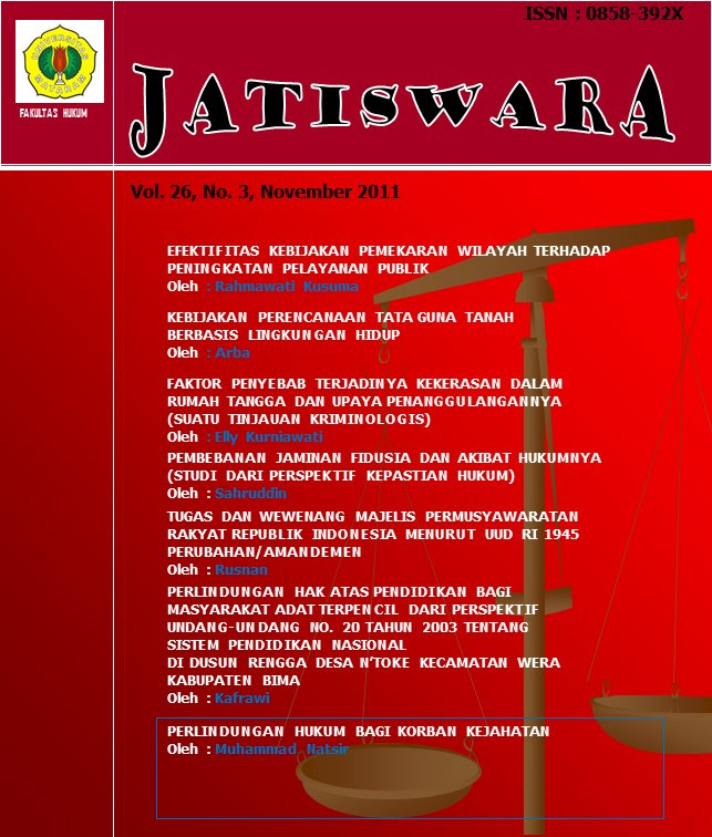Faktor Penyebab Terjadinya Kekerasan Dalam Rumah Tangga Dan Upaya Penanggulangannya Jatiswara