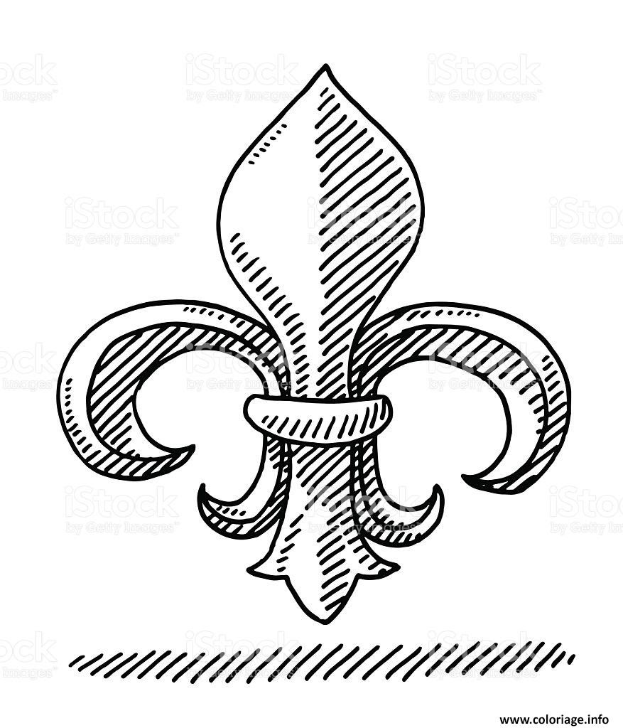 Coloriage Fleur De Lys Vintage Dessin   Imprimer