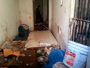 Detentos destruíram seis celas do Centro de Detenção da Ribeira, em Natal (Foto: Kléber Teixeira/Inter TV Cabugi)